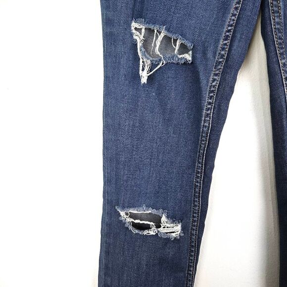 FREE PEOPLE Distressed Women's Medium Wash High Rise Ankle Skinny Jeans Size 26R - Picture 2 of 7